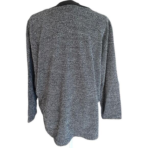Eccotoo Womens Cardigan All in One Shirt Gray Black White Knit Plus Size 1X - Picture 5 of 12